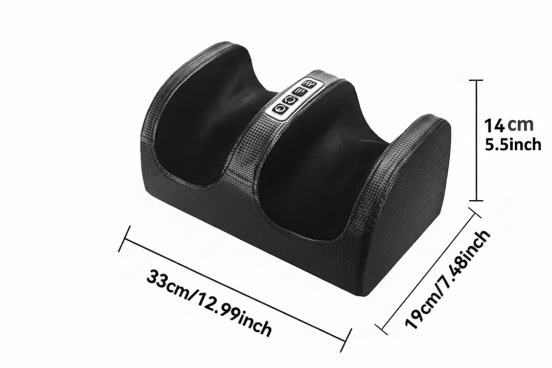 Diseño ergonómico del masajeador Shiatsu para pies y piernas, promoviendo el bienestar profundo.