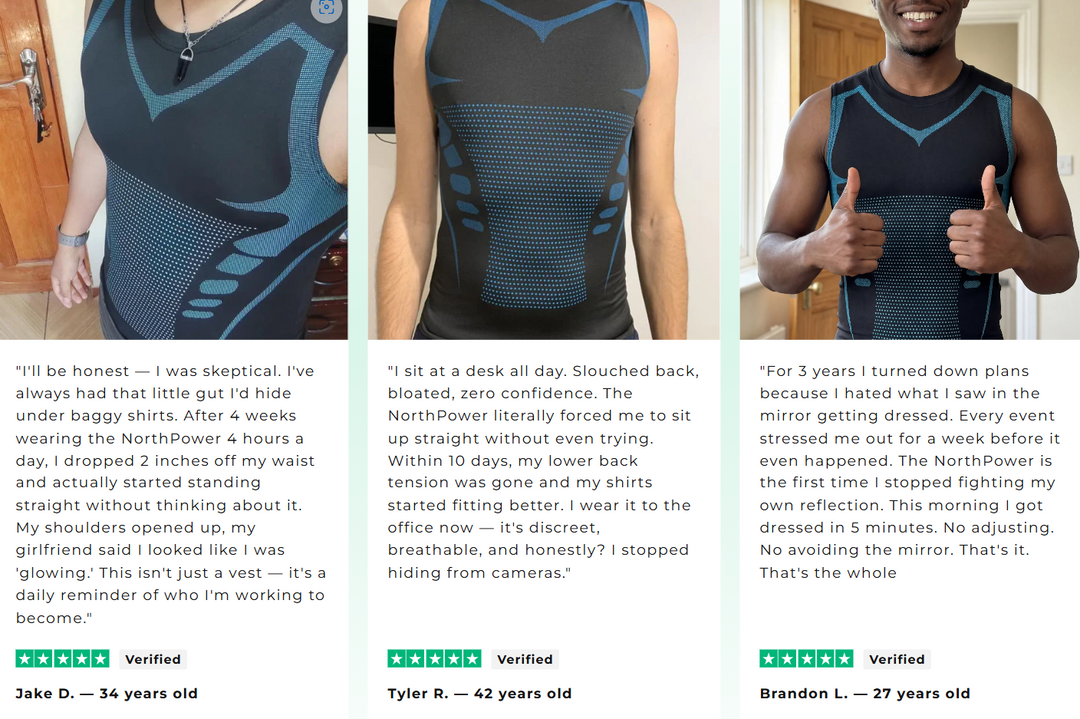 Ropa interior moldeadora iónica para hombre, faja de compresión que mejora la postura, ajuste slim.