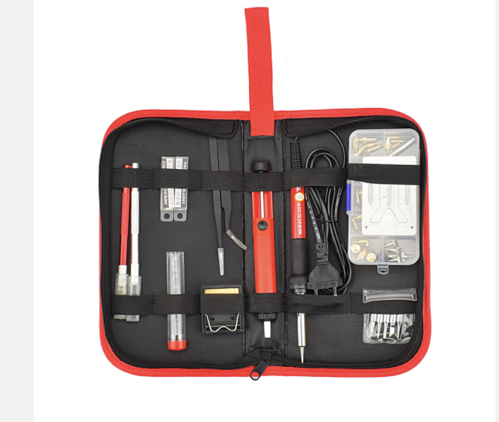 Kit de pirograbado y grabado eléctrico multiusos para madera y cuero con herramientas y accesorios.