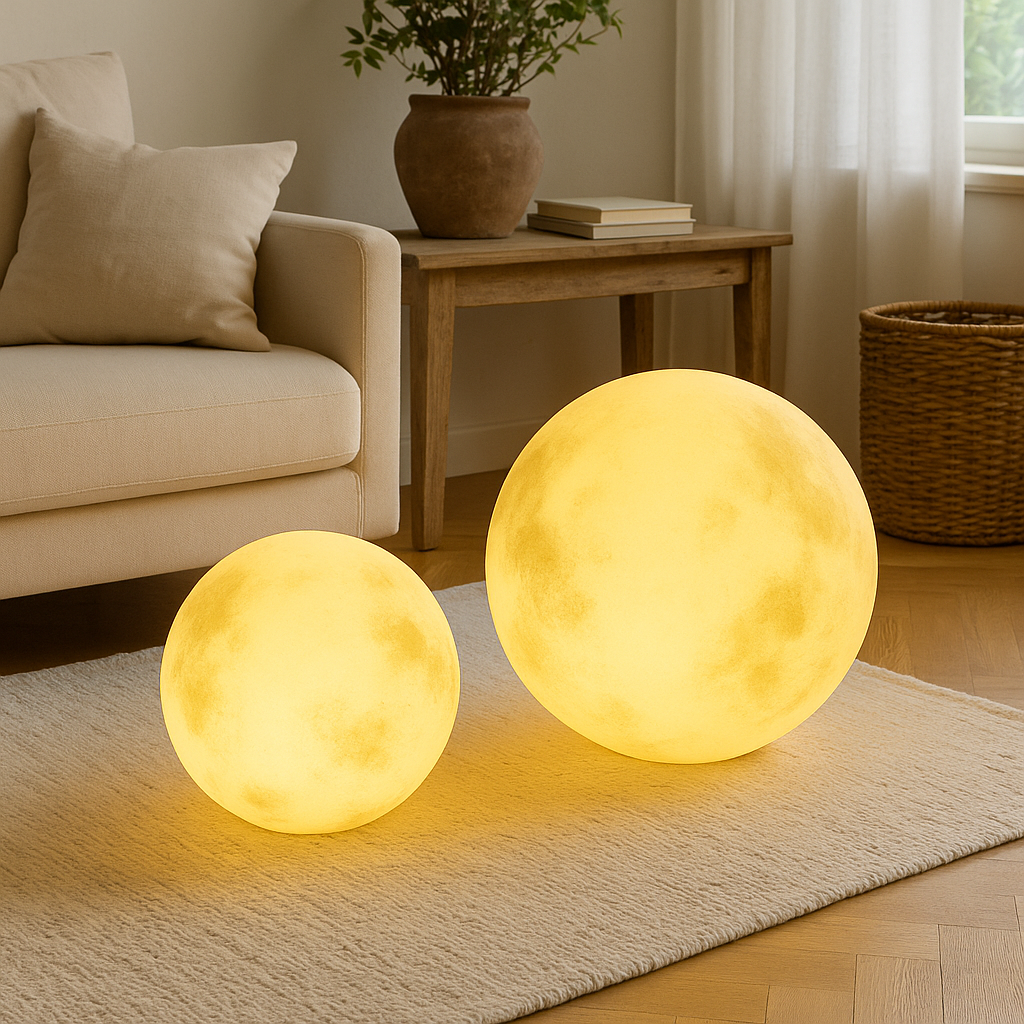 Lámpara solar de luna para jardín, proporciona una luz LED cálida y ecológica para embellecer tu espacio exterior.