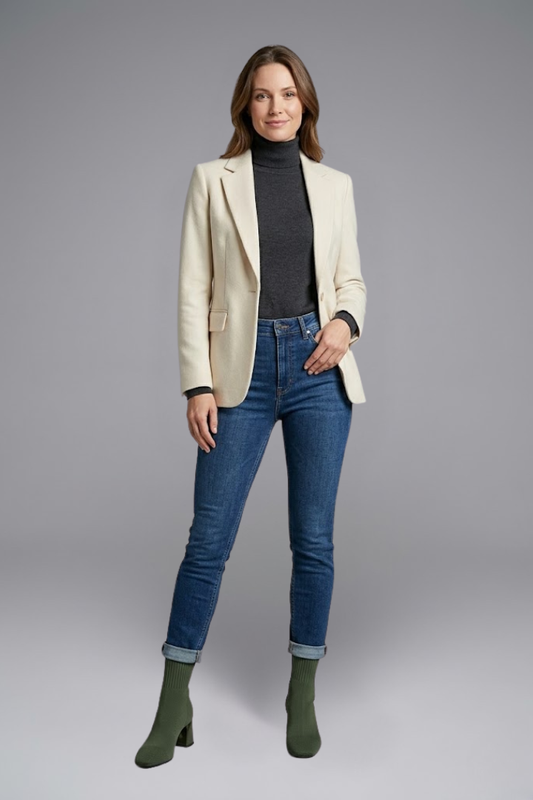 Botines de punto mujer, tacón chunky, estilo informal y moderno. Calzado cómodo para otoño/invierno.