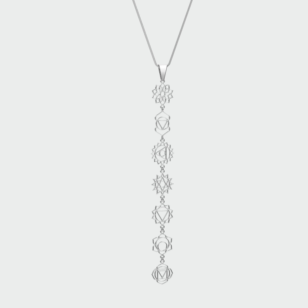 Collar de moda para mujer, 7 Chakras en acero inoxidable dorado/plateado, amuleto espiritual.