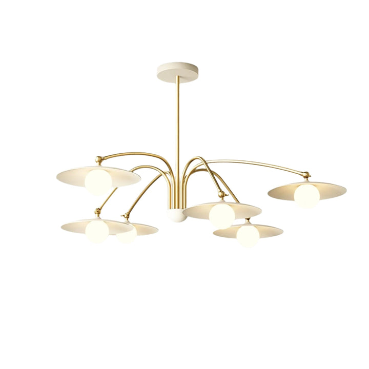 Lámpara de araña Art Déco de cristal y hierro, iluminación vintage que complementa salones contemporáneos.