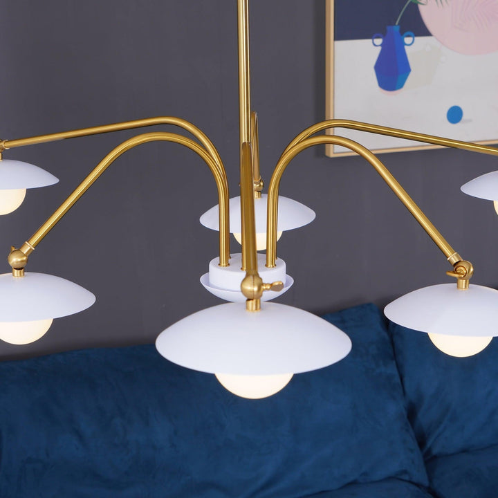 Lámpara de techo Art Déco de araña, cristal y hierro, para salón. Estilo vintage en tu hogar.