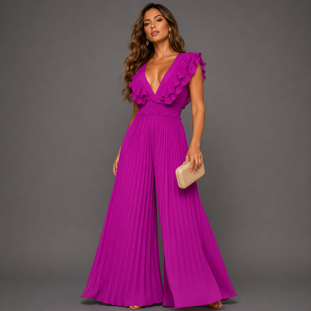 Mono de mujer en color sólido, look elegante para bodas de día y eventos nocturnos.