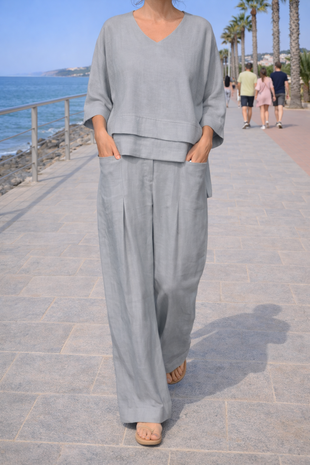 Estilo elegante y cómodo del conjunto de mujer Águeda, dos piezas transpirables para moda de verano.