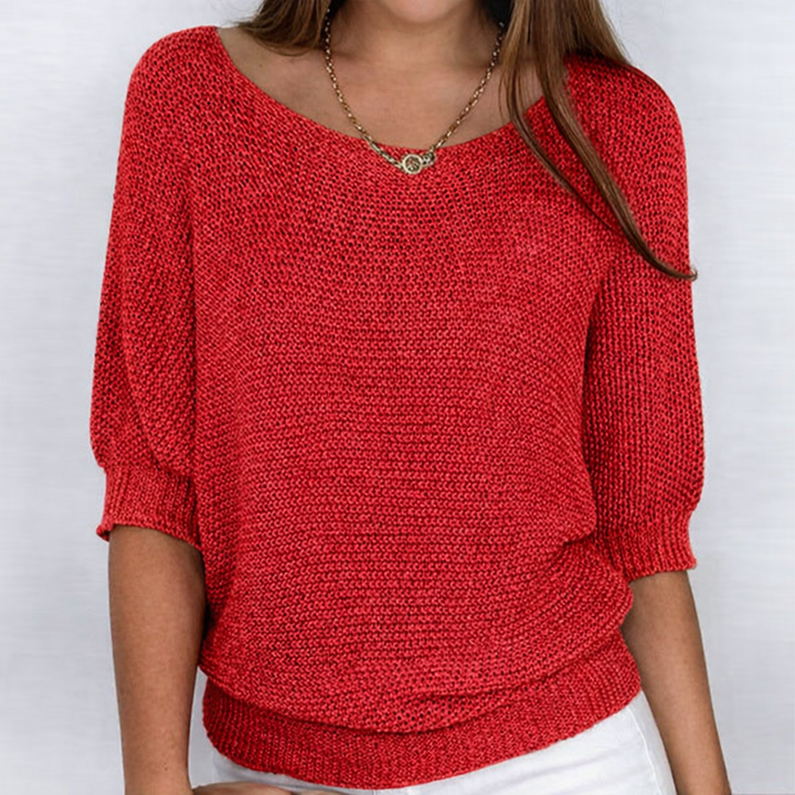 Jersey de punto trenzado Luigia para mujer. Suéter de invierno cómodo y elegante, una prenda esencial de moda femenina.