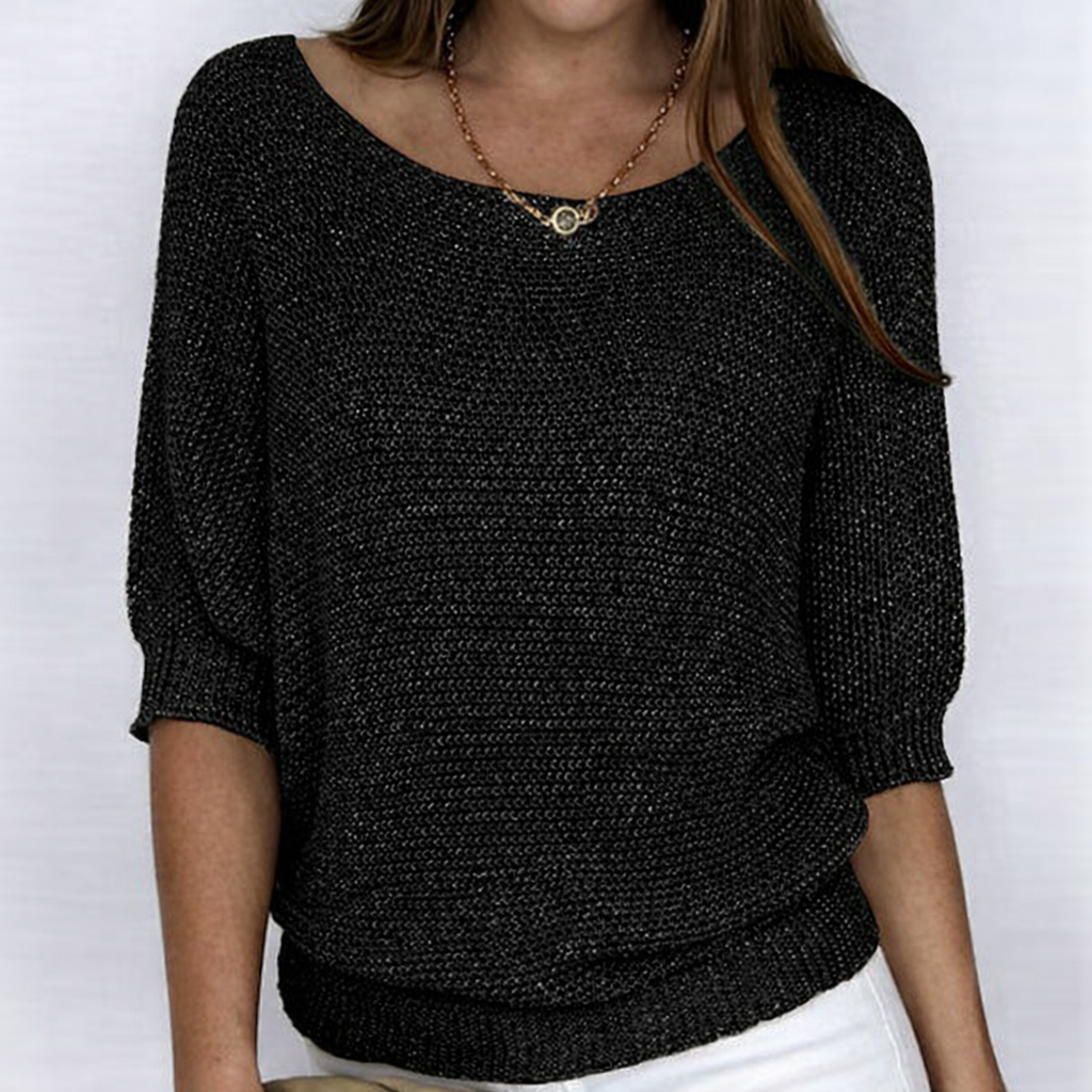 Cómodo jersey de punto trenzado Luigia para mujer. Prenda versátil de moda femenina, perfecta para ropa de invierno.