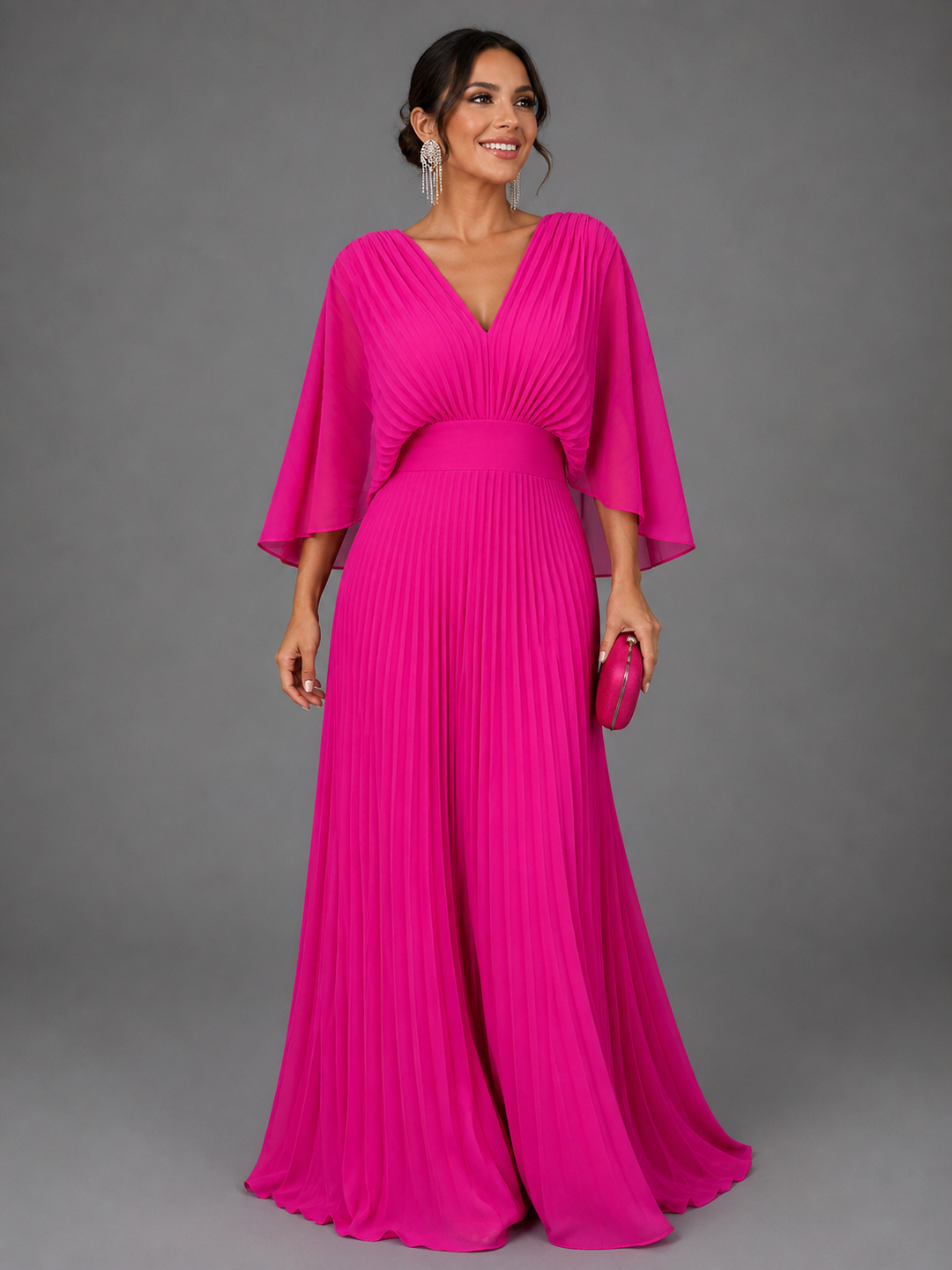 Vestido clásico y cómodo de fiesta para mujer. Estilo sofisticado, perfecto para bodas y celebraciones elegantes.