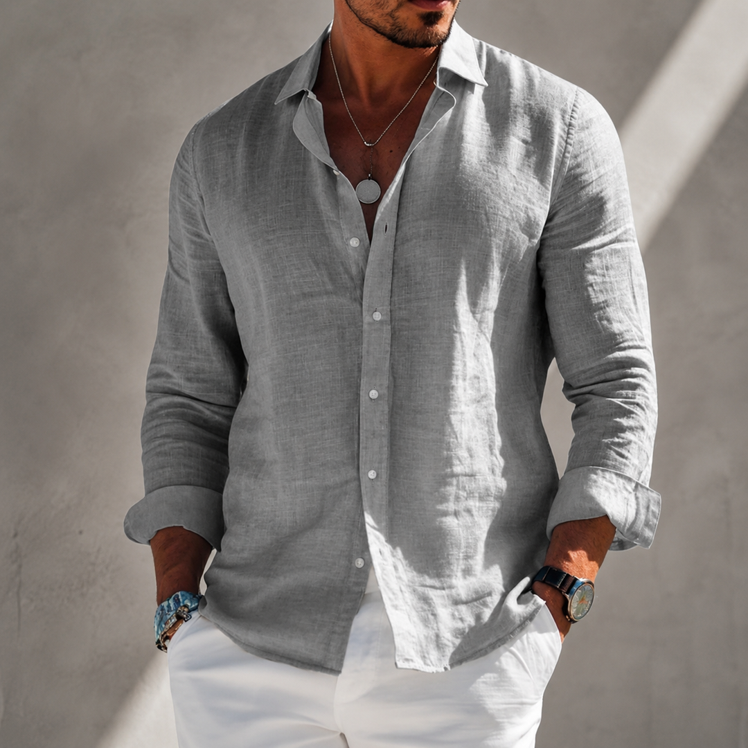 Camisa casual de verano para hombre, ligera y transpirable, ideal para días cálidos.