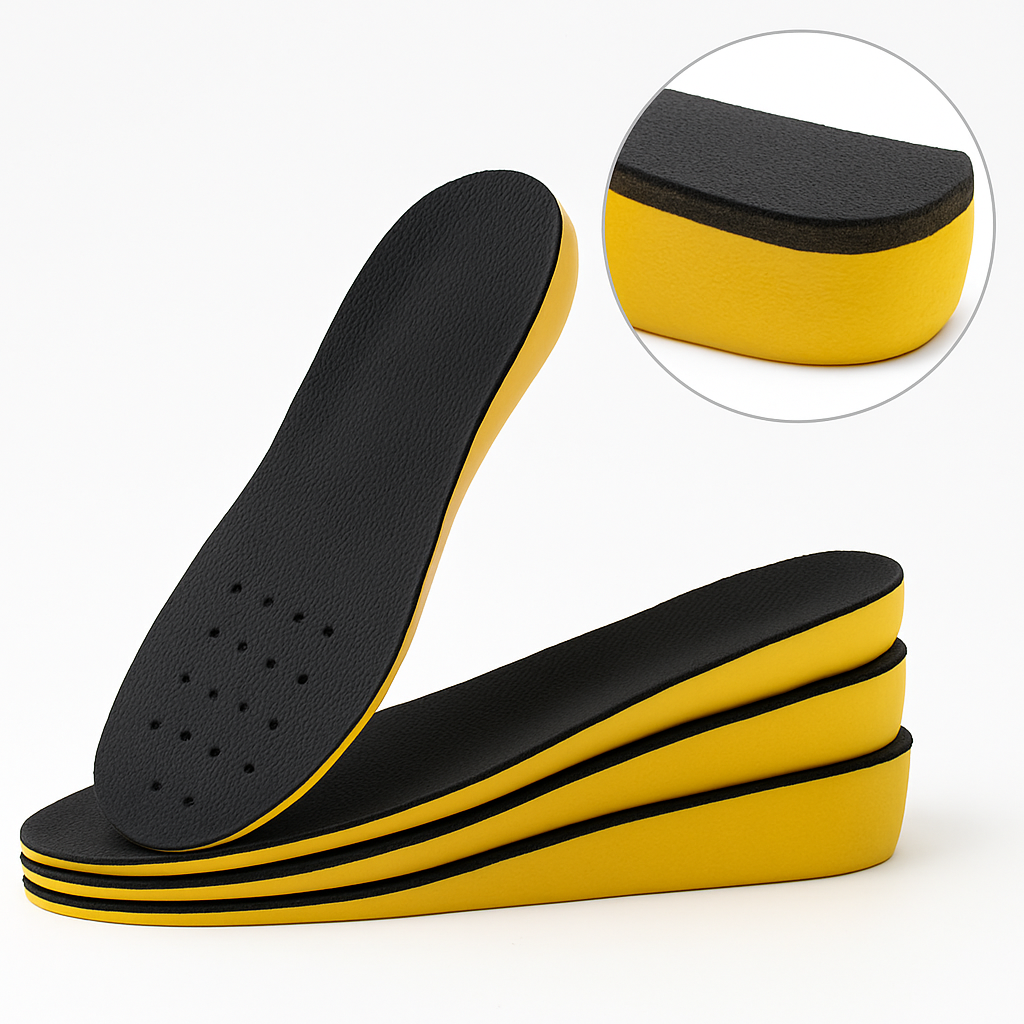 Plantillas elevadoras invisibles de silicona para hombre y mujer. Aumenta tu altura y confianza en cualquier calzado.
