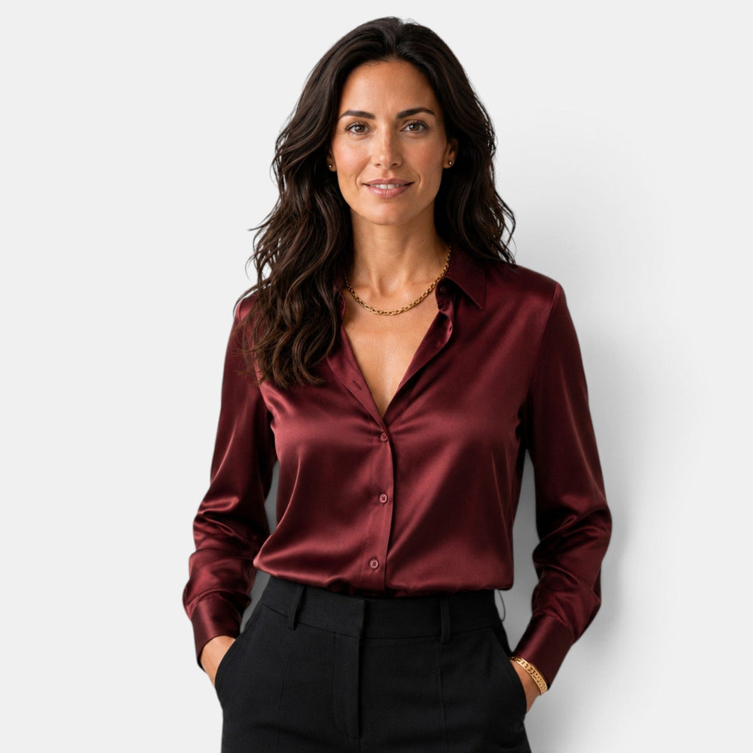 Moda femenina: camisa de manga larga con botones, esencial para un armario versátil y chic.