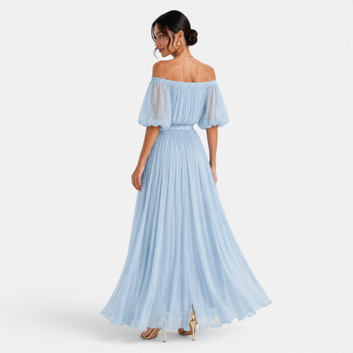Vestido elegante largo de mujer, perfecto para bodas, fiestas y eventos formales.