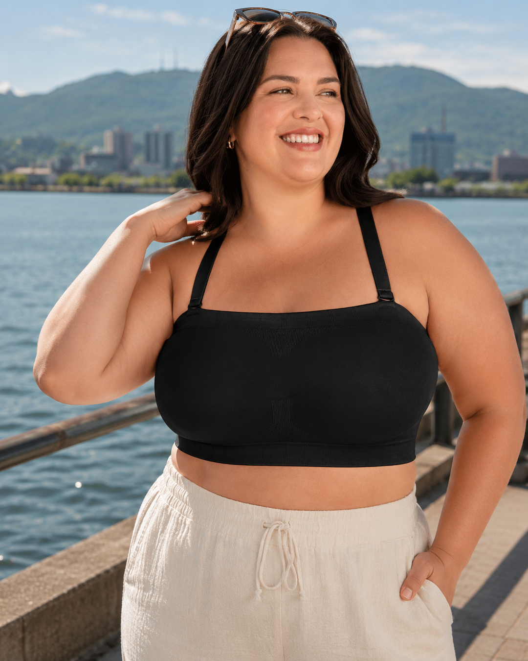 Sujetador bandeau mujer liso y cómodo sin tirantes, ideal para uso diario y sentirte libre.