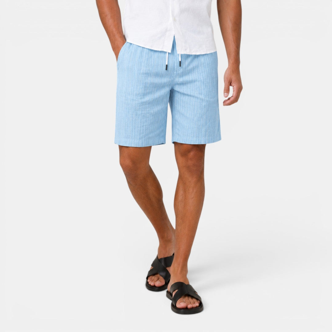 Lino para hombre, pantalón corto transpirable de verano. Diseño casual, fresco y relajado.