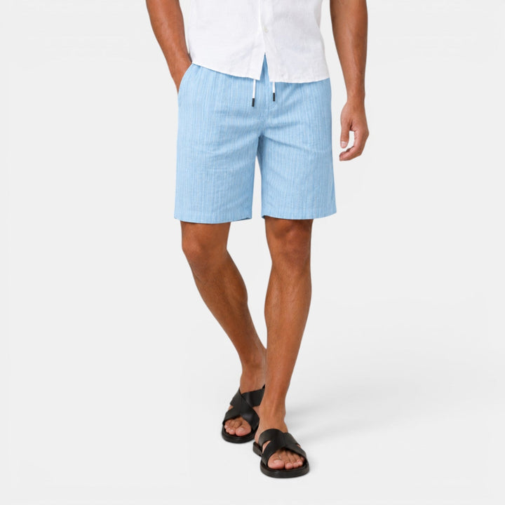 Lino para hombre, pantalón corto transpirable de verano. Diseño casual, fresco y relajado.