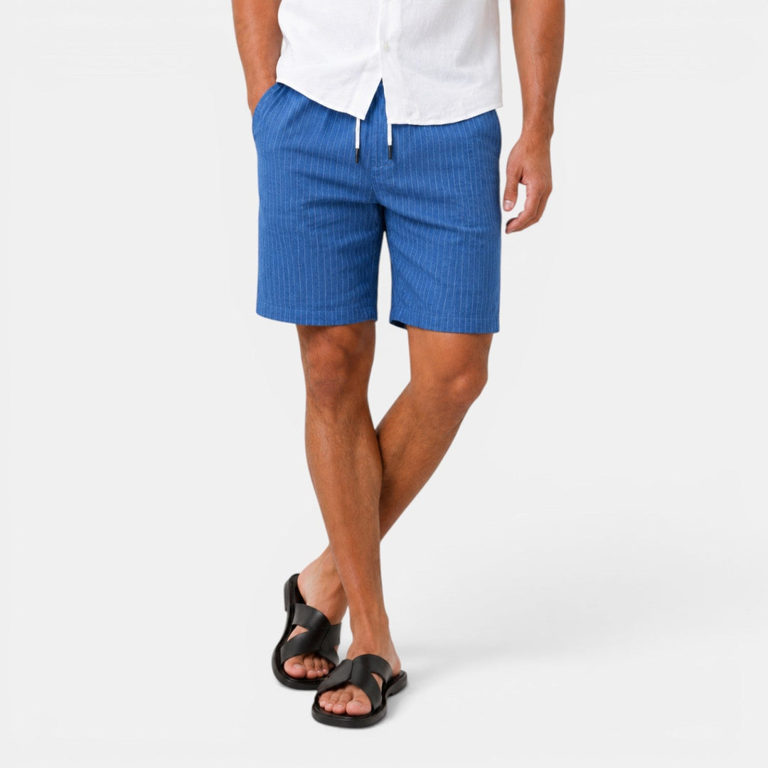 Pantalón corto de lino de hombre, ligero y fresco. Ideal para la playa o uso diario en verano.