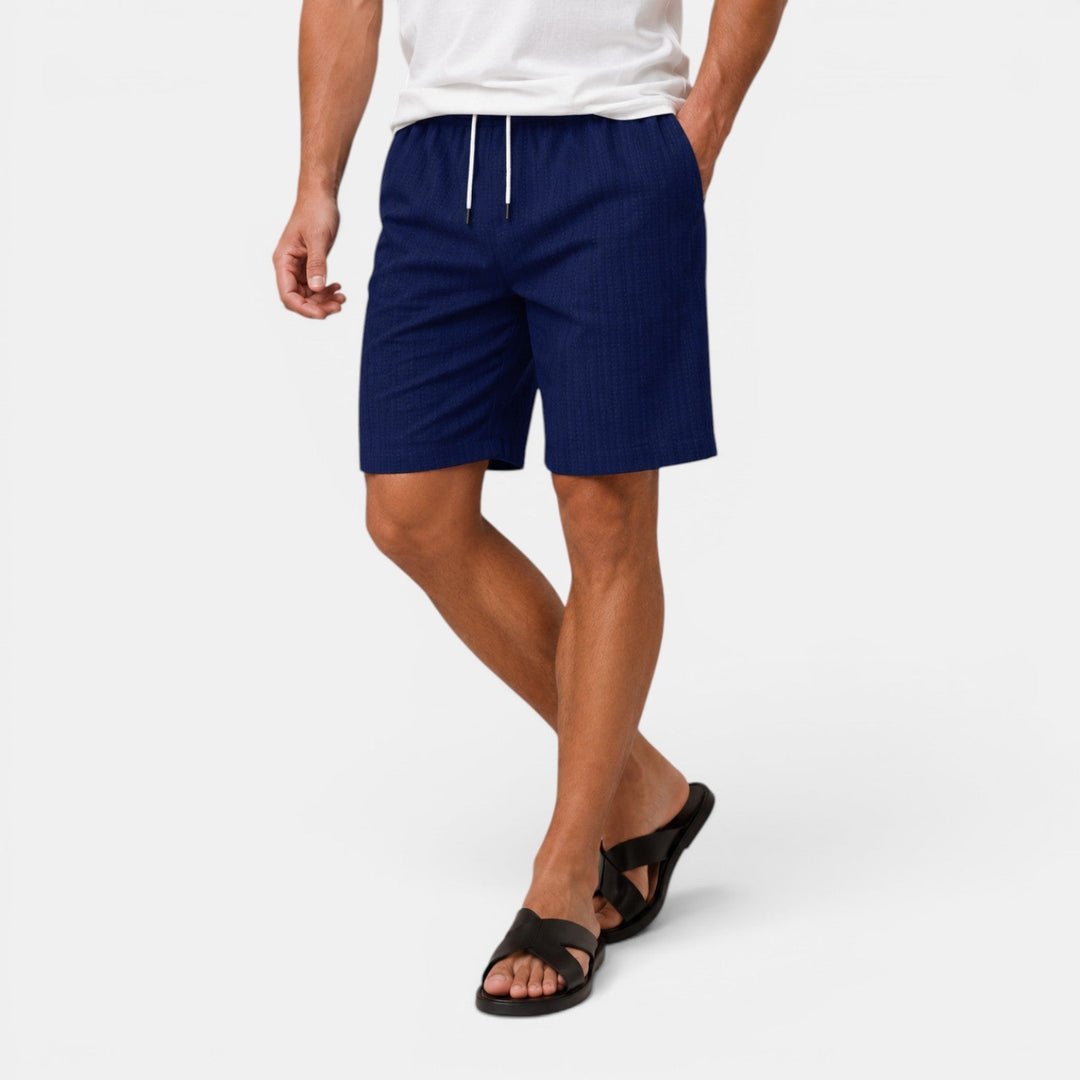Bermudas de lino hombre, estilo veraniego casual. Cómodo y transpirable, perfecto para el calor.