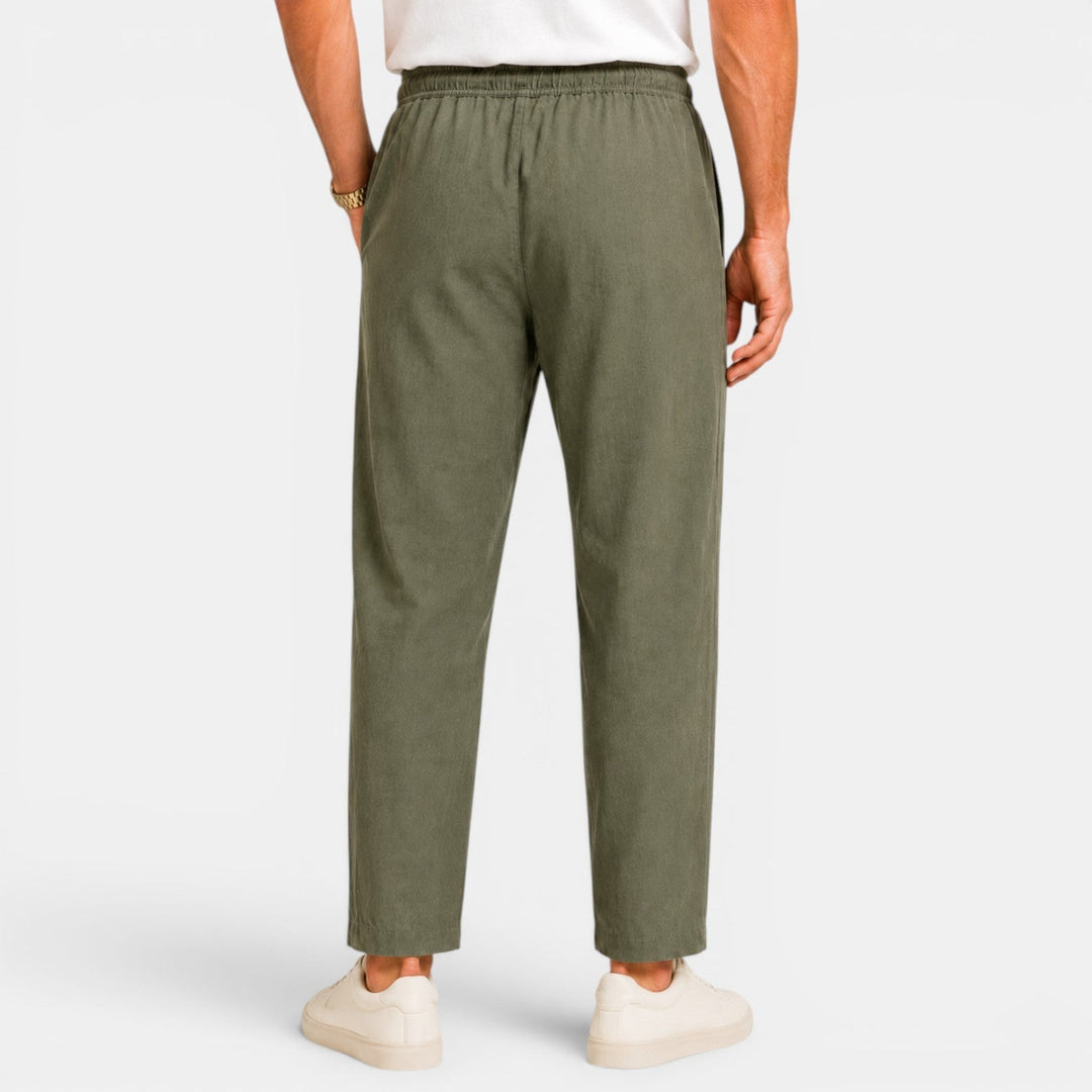 Pantalón de lino ligero y transpirable para hombre, confort garantizado en verano.