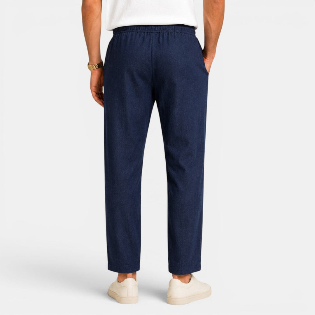 Ropa hombre: Pantalón de lino veraniego, transpirable, casual, fresco para playa.