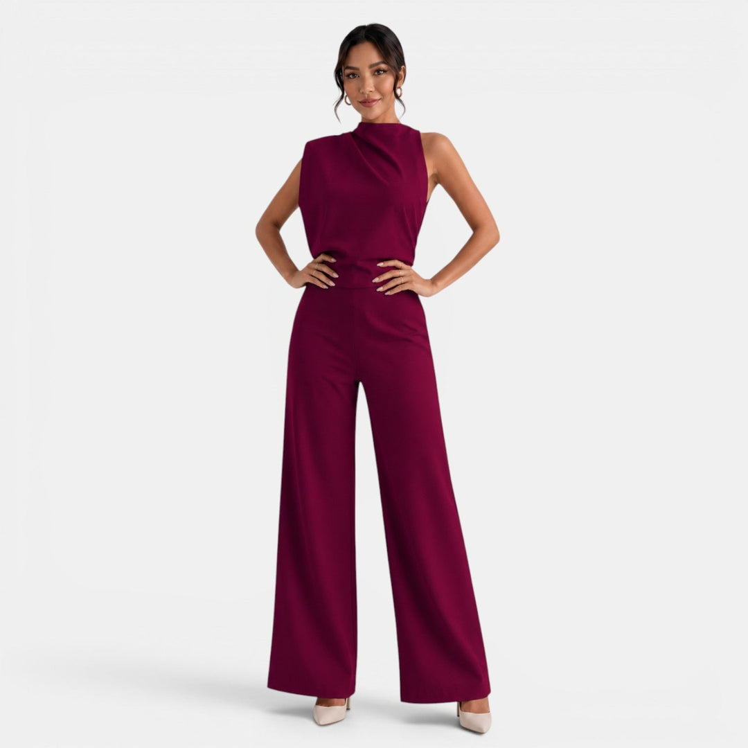 Ropa elegante de mujer: Jumpsuit veraniego, hombros descubiertos. Comodidad y estilo.