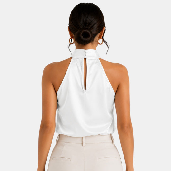 Blusa halter casual de verano, fresca y con estilo único para mujer.