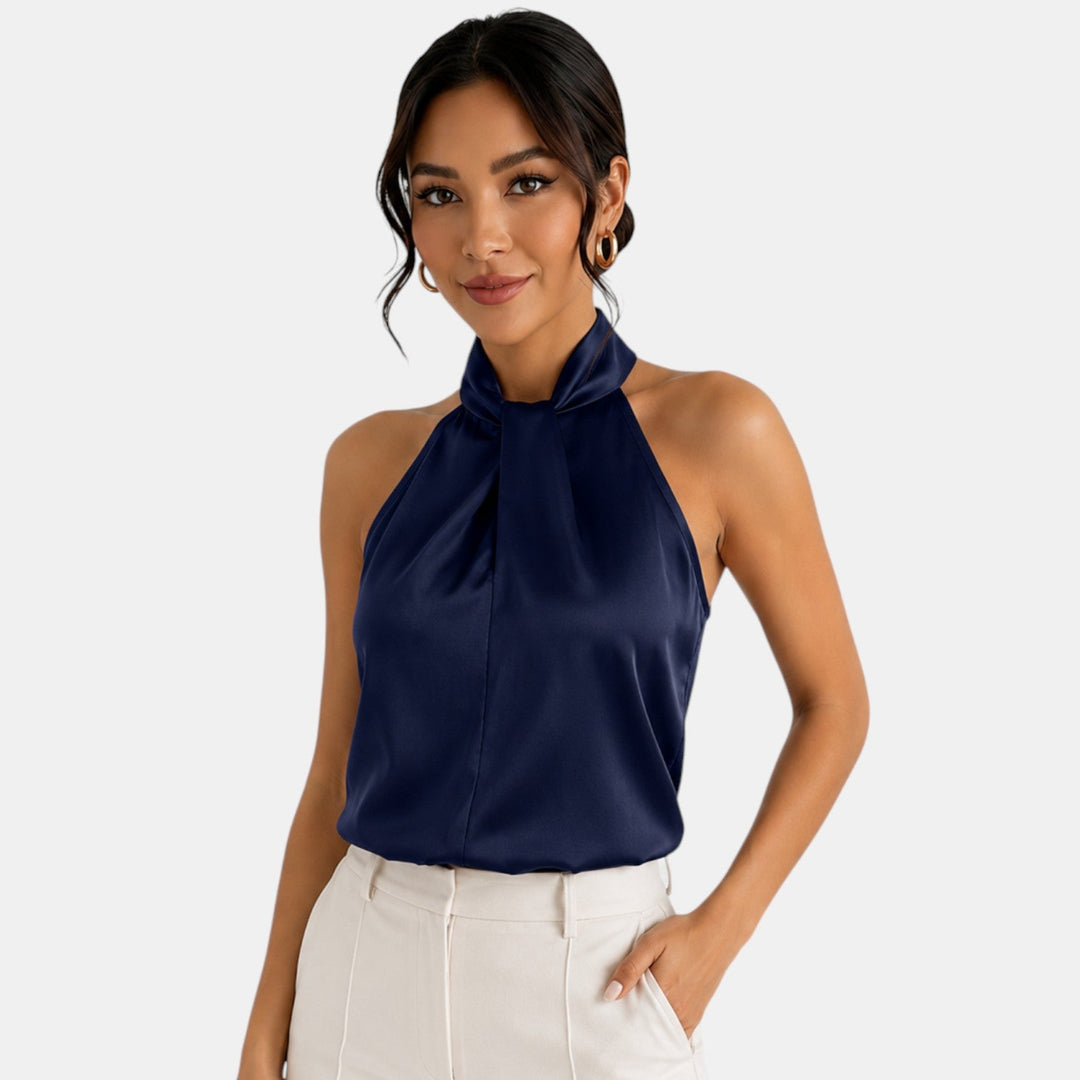Top halter de verano, estilo fresco y moderno para mujer.