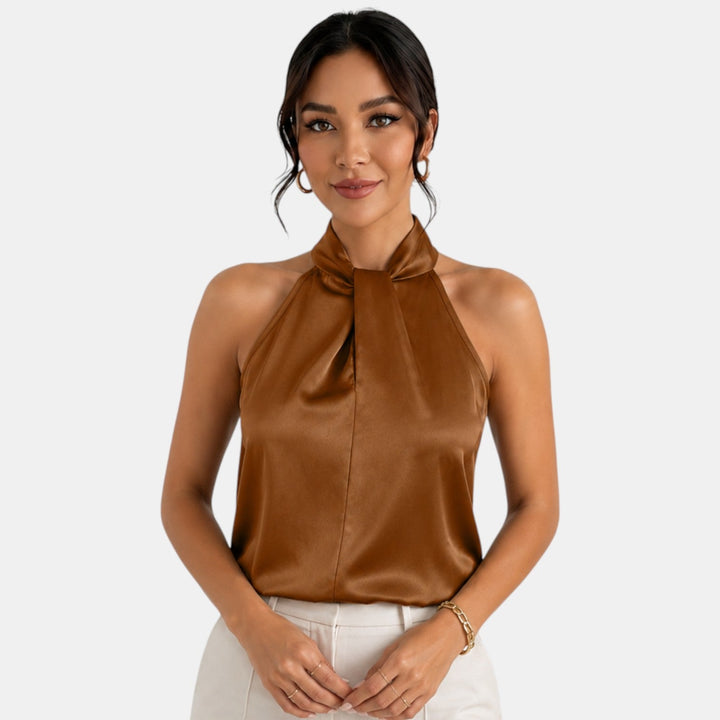 Top halter casual, cómodo y elegante para un look de verano.