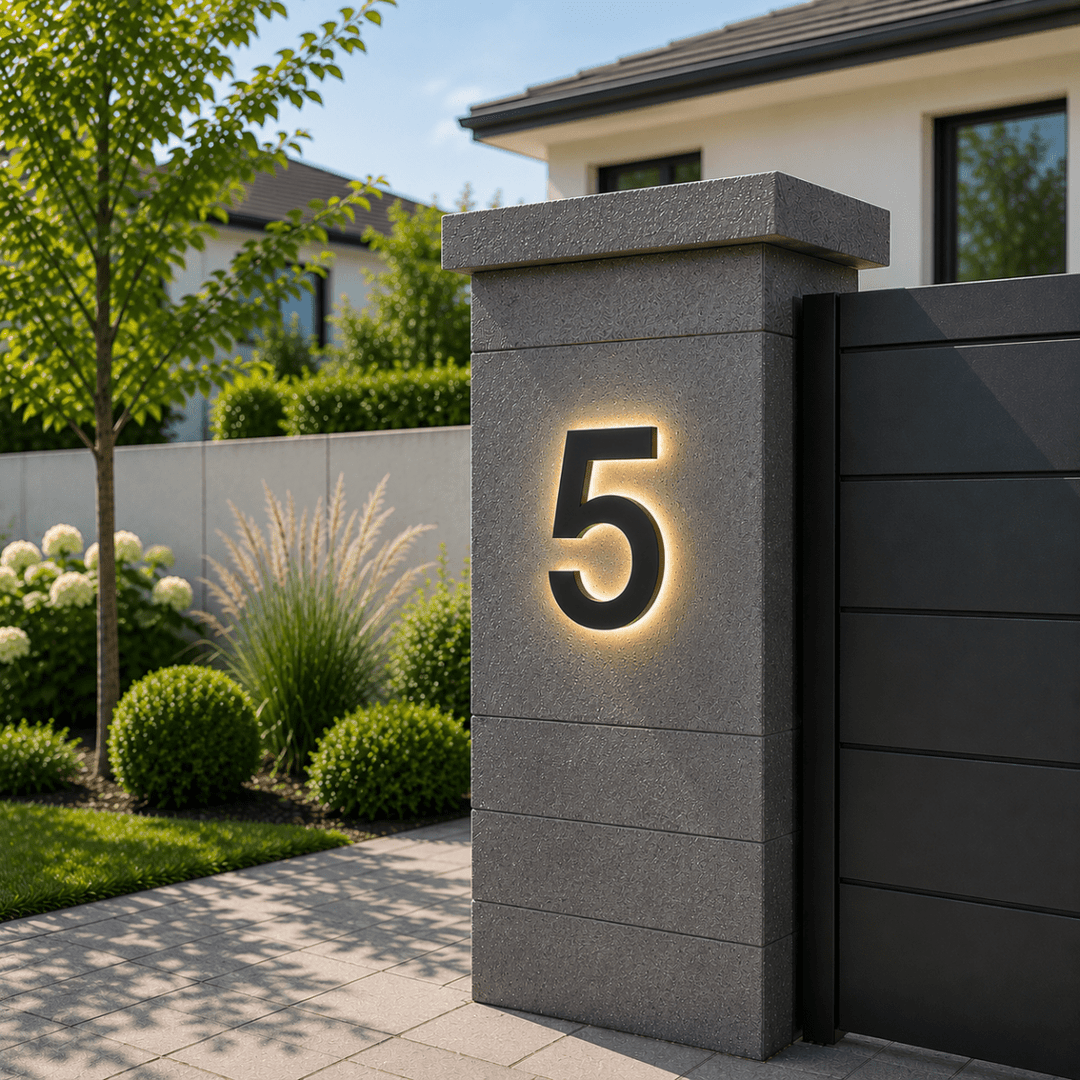Número "24B" LED iluminado para casa, estilo moderno, alta visibilidad nocturna, para direcciones.