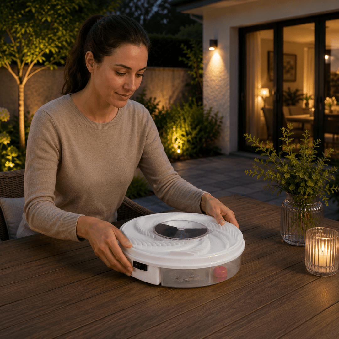 Trampa de plagas silenciosa para hogar y oficina. Protección eficaz contra mosquitos e insectos voladores.