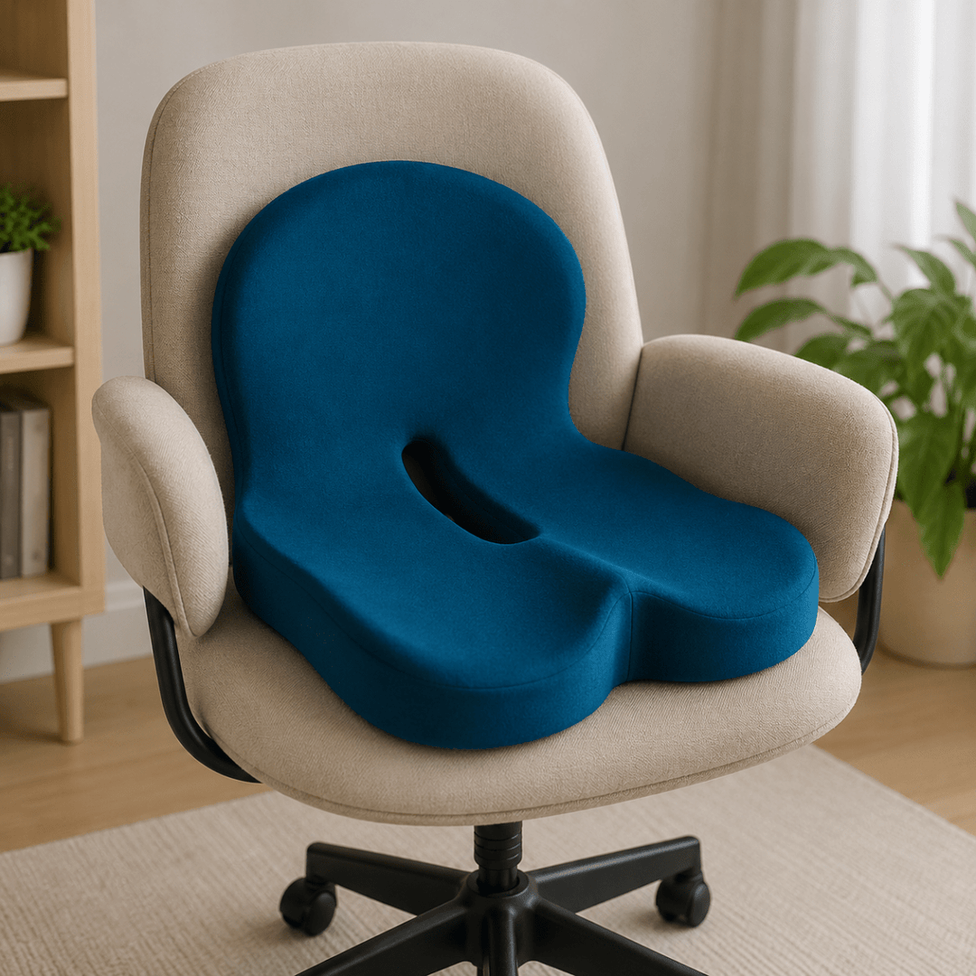 Postura correcta al dormir: almohada viscoelástica ergonómica, esencial para el soporte cervical.