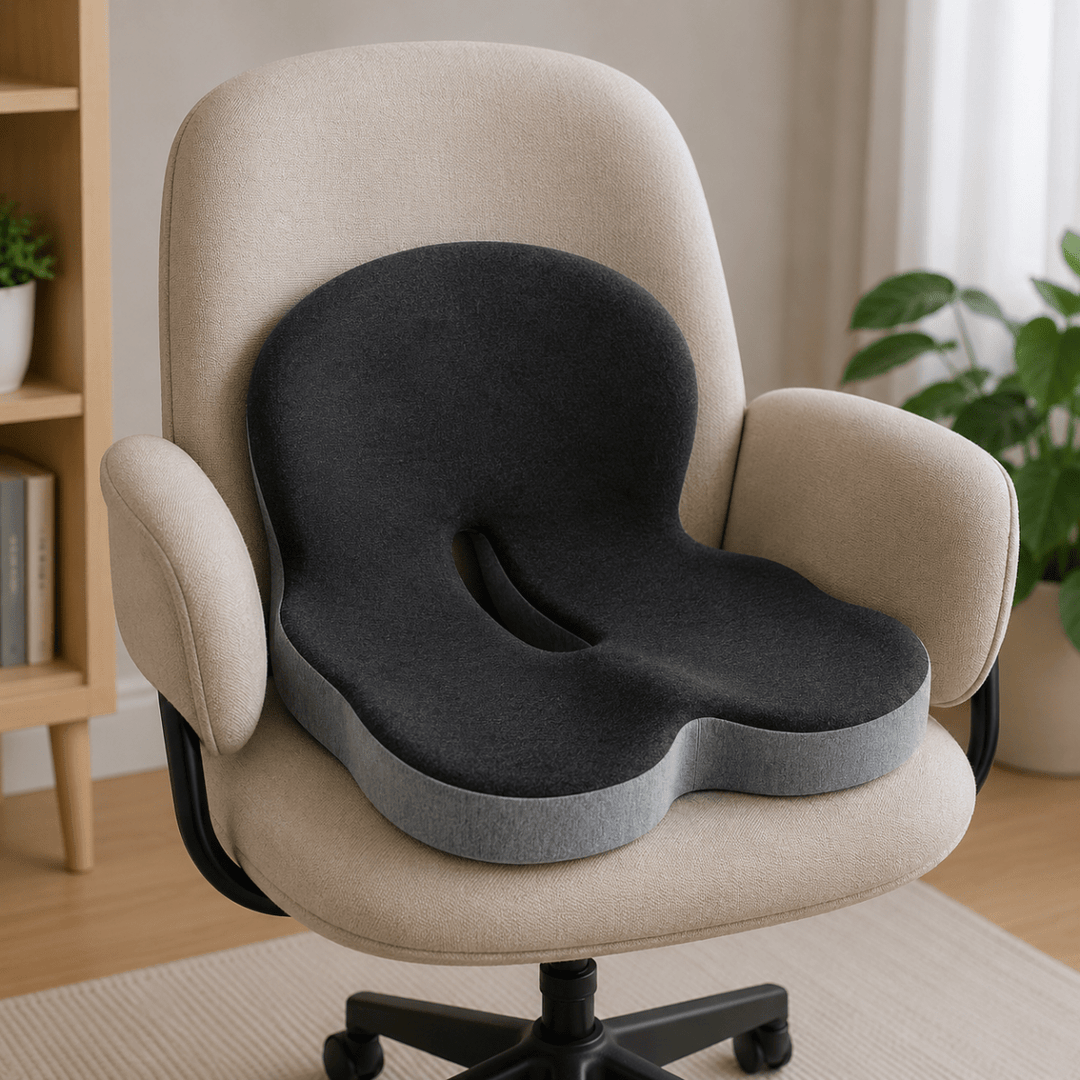 Almohada ergonómica de espuma viscoelástica, proporciona soporte cervical para un sueño reparador.