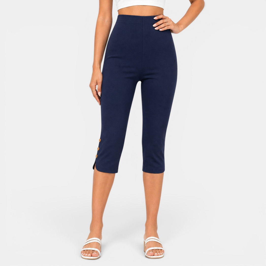 Capri de mujer elástico y de cintura alta, comodidad y estilo para la moda diaria de verano.