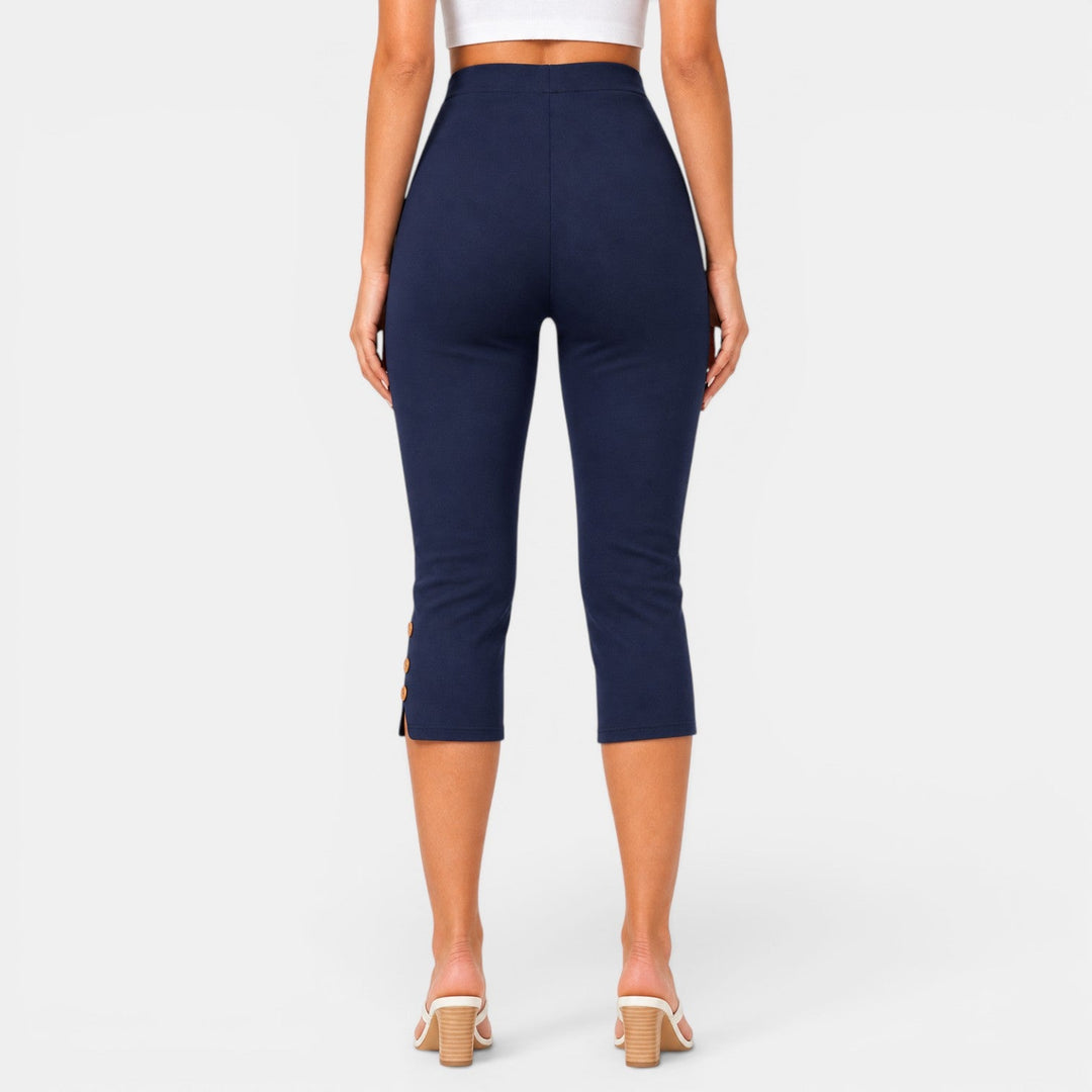 Capri mujer para ropa diaria, cintura alta, elástico, cómodo y con estilo para primavera y verano.