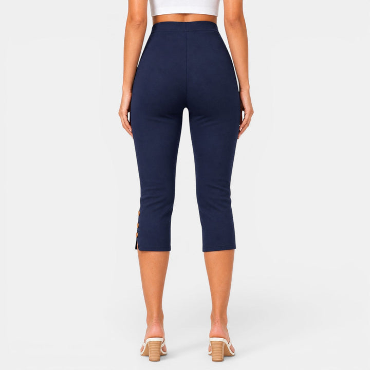 Capri mujer para ropa diaria, cintura alta, elástico, cómodo y con estilo para primavera y verano.