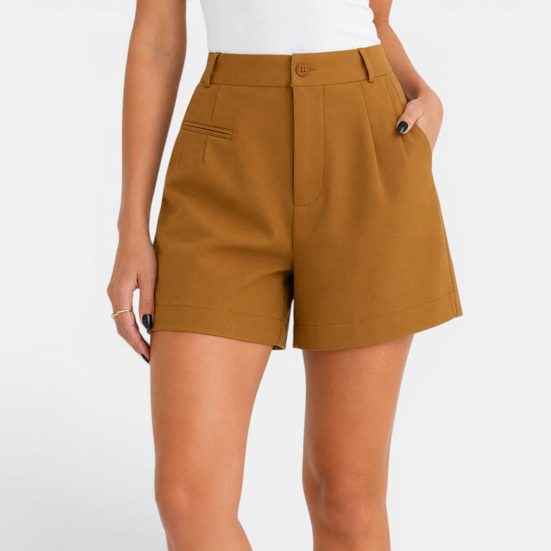 Prendas de moda femenina: shorts holgados de cintura alta, elegantes y perfectos para el verano.