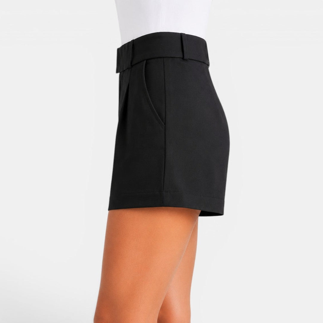 Shorts de verano A-line para mujer, cintura alta. Estilo sastre, versátiles para oficina o casual.