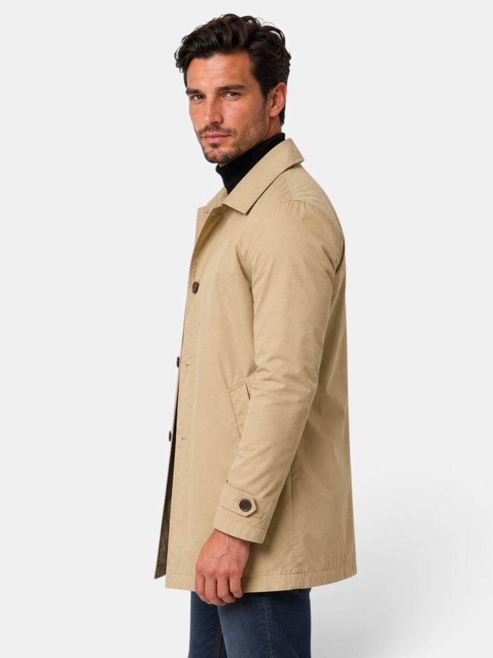 Chaqueta casual gris para hombre. Estilo urbano moderno, abrigo ligero perfecto para cualquier clima.