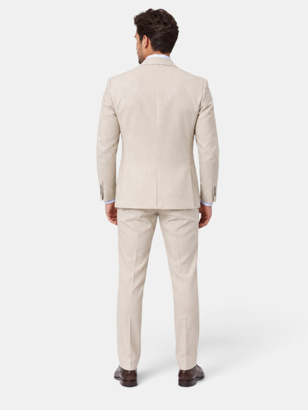 Primer plano del tejido de alta calidad de un traje 3 piezas para hombre, perfecto para bodas.