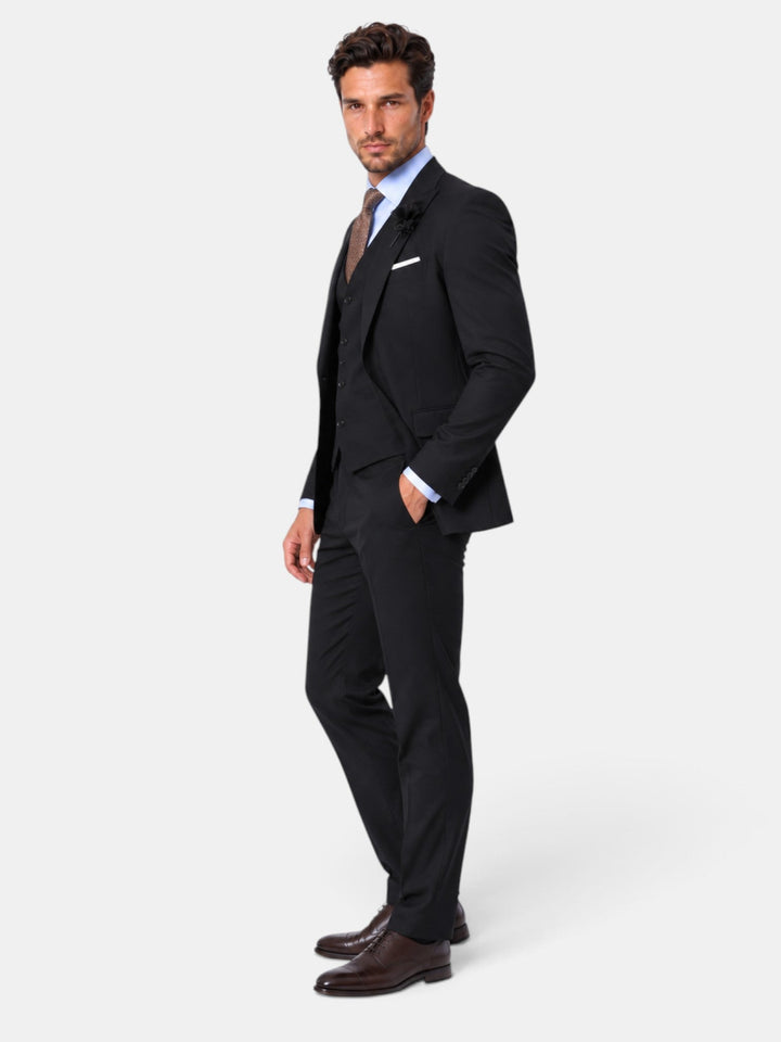 Conjunto de traje de negocios de 3 piezas para hombre. Blazer, chaleco y pantalón de vestir.