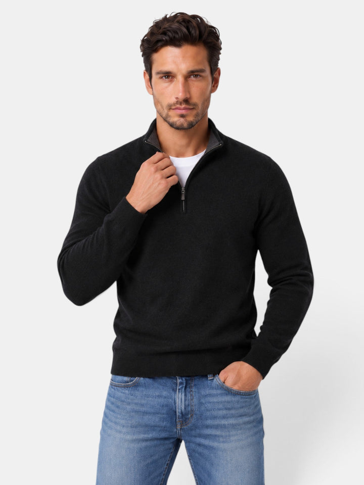 Suéter para hombre, cuello V, color sólido, ideal para ropa casual.