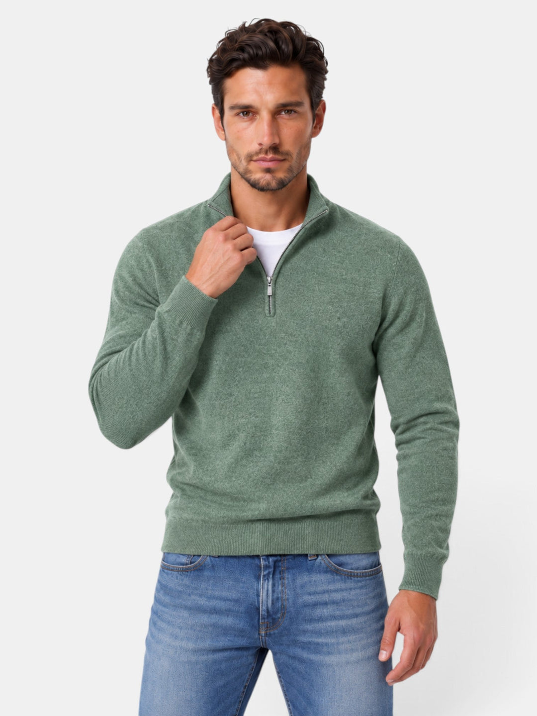 Suéter de hombre cuello V, estilo moderno y atemporal, cómodo y versátil.