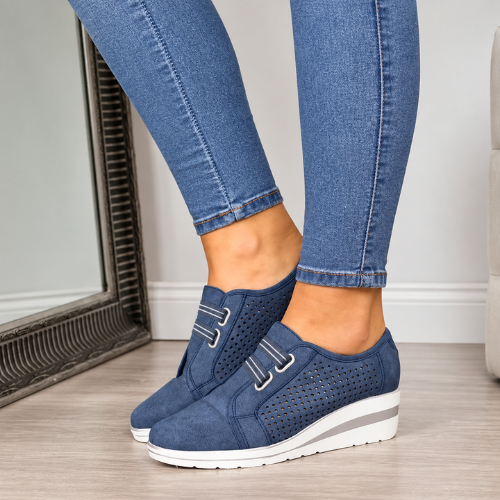 Zapatos de cuña para mujer, diseño casual y elegante. Calzado femenino con plataforma para primavera y verano.