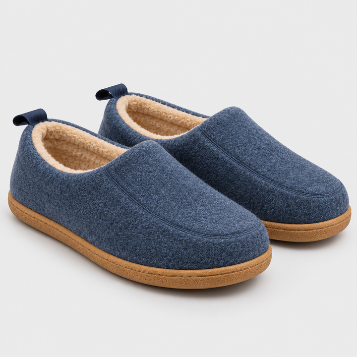 Zapatillas ortopédicas unisex forradas. Interior suave y cálido. Calzado de casa antideslizante para confort y descanso.