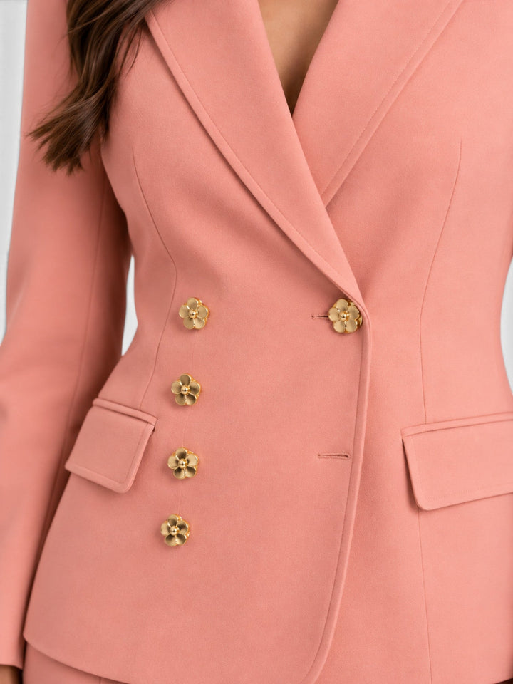 Conjunto de traje blazer y pantalón ancho para mujer. Estilo elegante y look profesional de oficina.