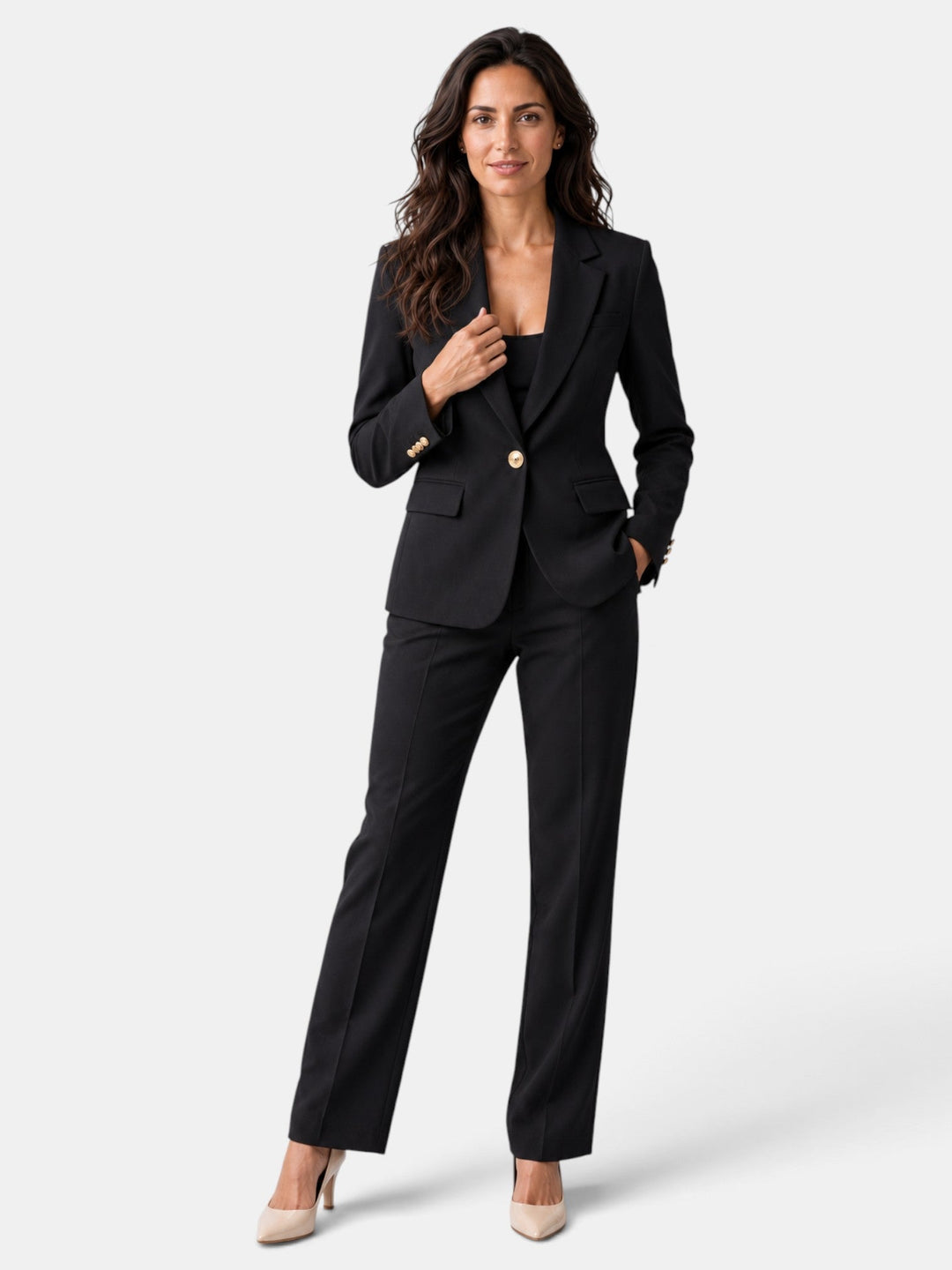 Conjunto de dos piezas para mujer: blazer y pantalón. Ropa formal ejecutiva con estilo. Ideal oficina.