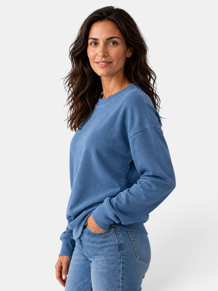 Sudadera de mujer para otoño/invierno, cuello redondo y manga larga. Calidez y estilo relajado.