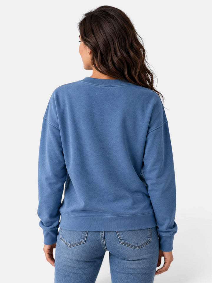 Sudadera casual de mujer, cuello redondo y manga larga. Perfecta para primavera, ropa cómoda.