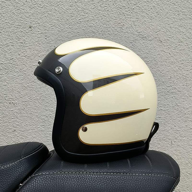 Casco ligero de fibra de vidrio para moto, estilo retro, seguridad DOT/ECE unisex.