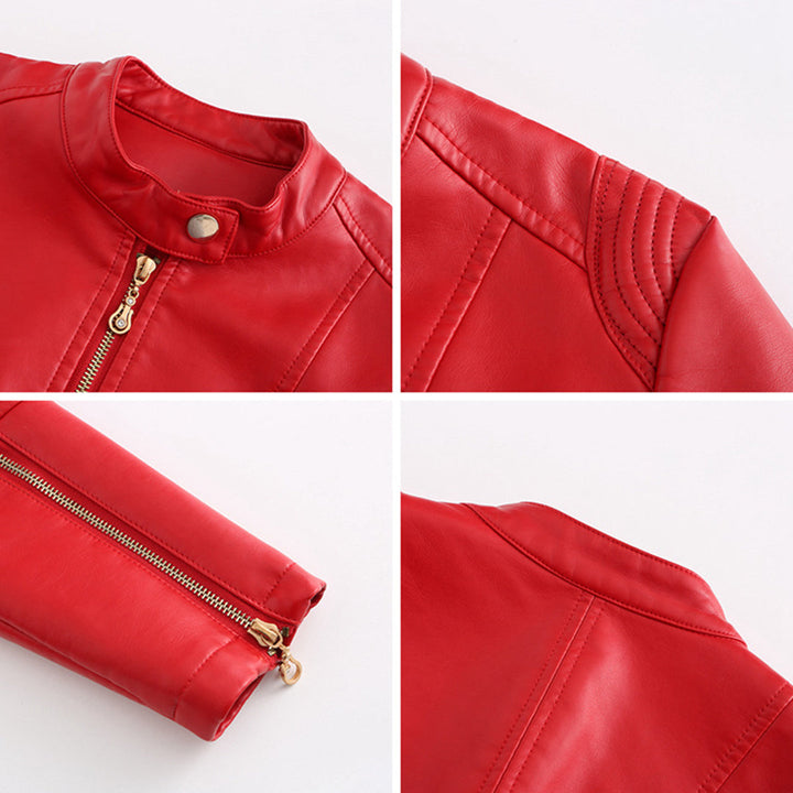 Chaqueta de moda femenina elegante, cuello redondo y botones, ideal para un estilo versátil y sofisticado.